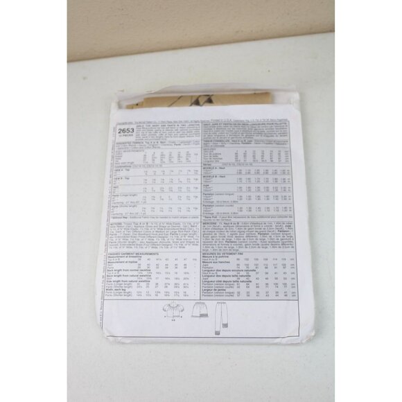 McCalls 2653 Girls Pants Top Skirt Capris Pattern Girls Skirt Size 7 8 10 93620 - Picture 4 of 5